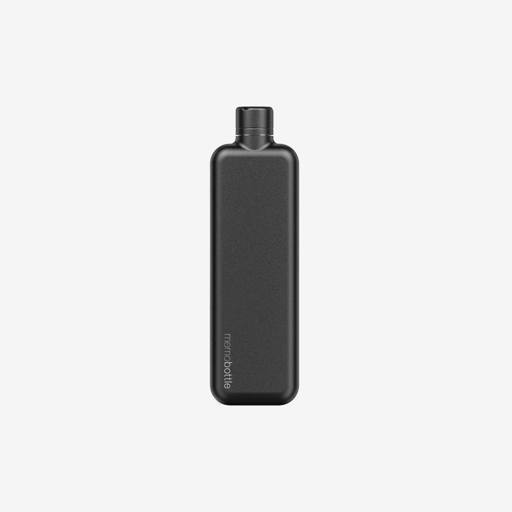 Memobottle Black Slim Stainless Steel Bottle
