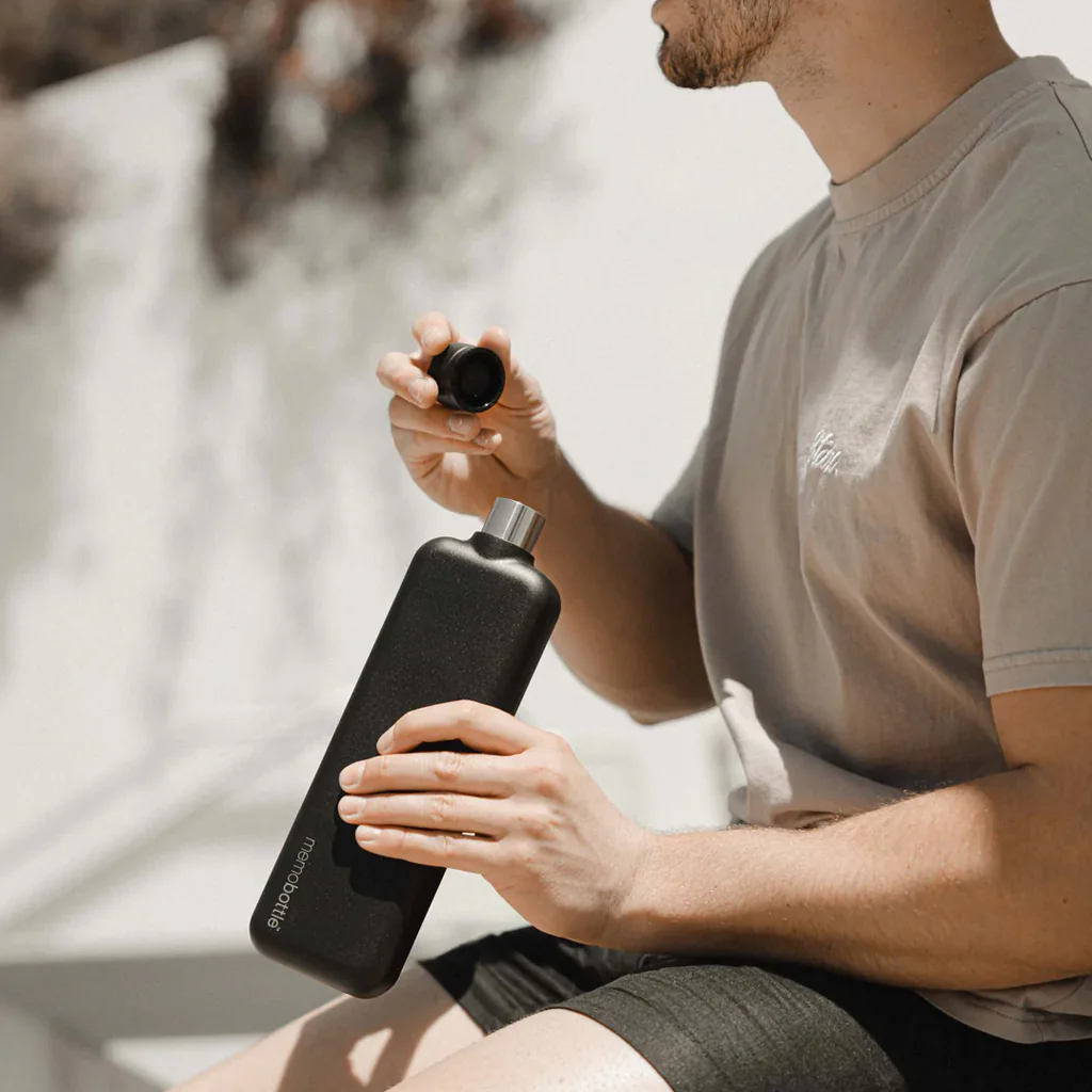 Memobottle Black Slim Stainless Steel Bottle - Image 2