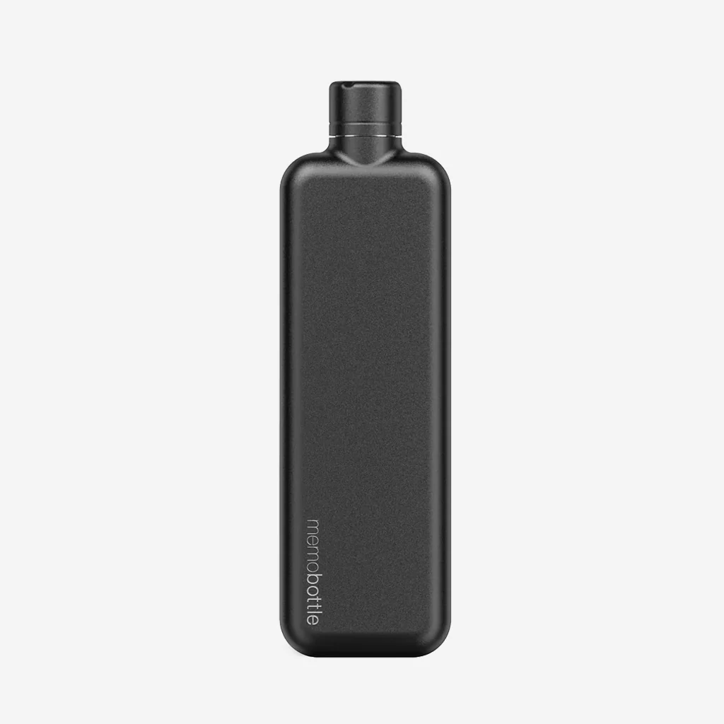 Memobottle Black Slim Stainless Steel Bottle - Image 3