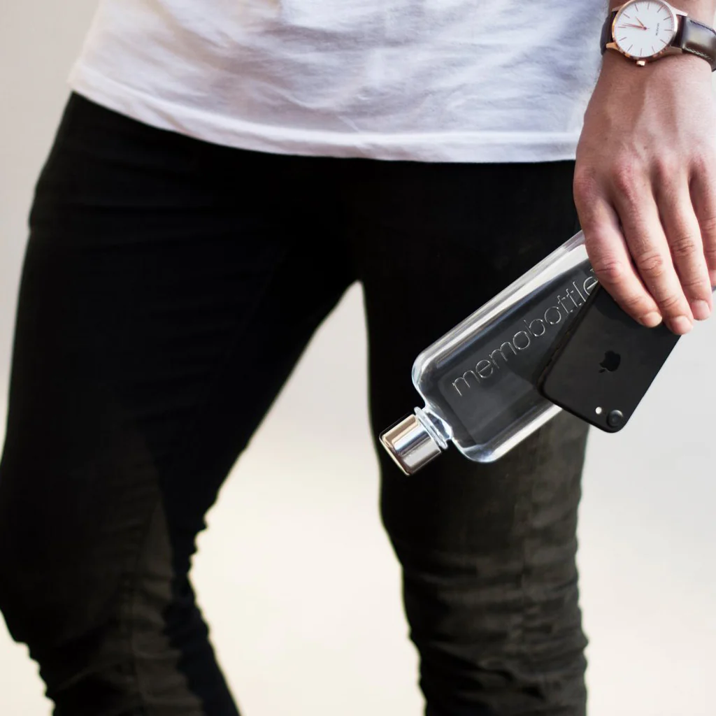 Memobottle Clear Slim Drink Bottle - Image 5