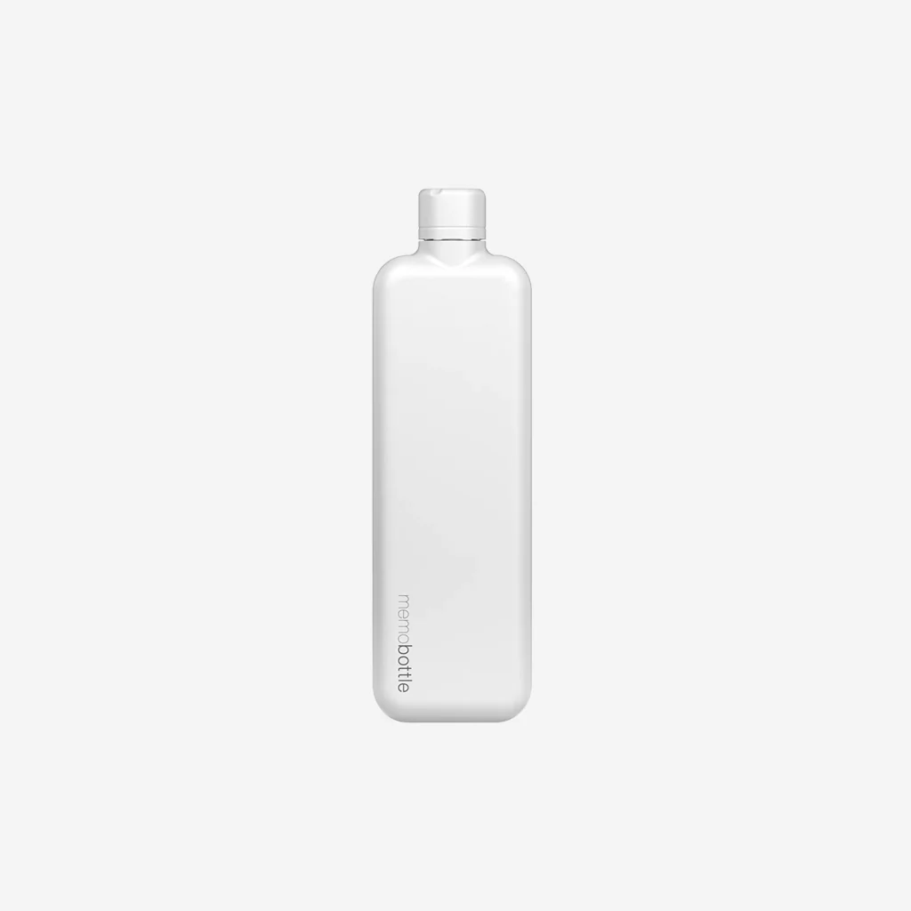 Memobottle White Slim Stainless Steel Bottle