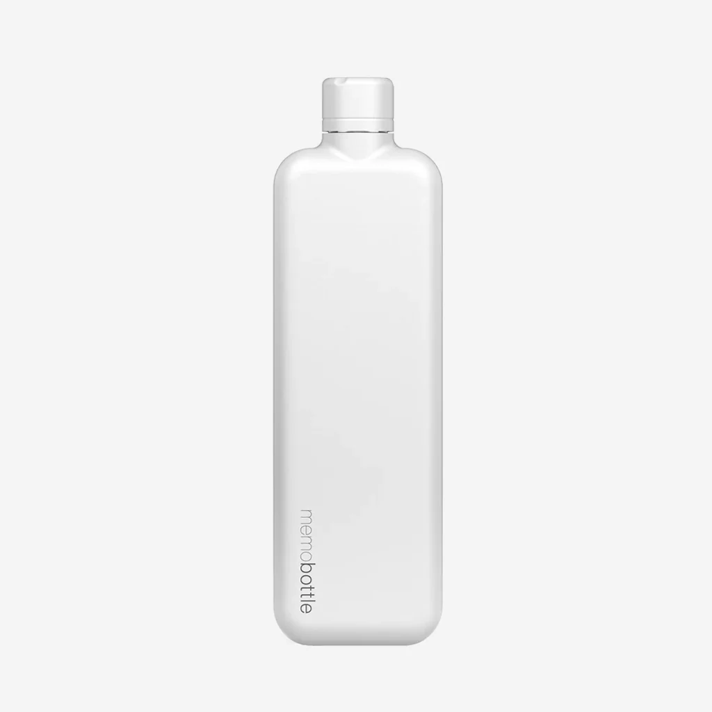 Memobottle White Slim Stainless Steel Bottle - Image 3