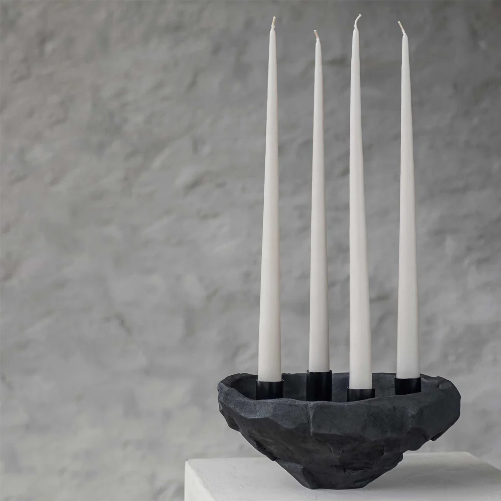 Mette Ditmer Art Piece Nuki Candle Bowl Black - Image 2