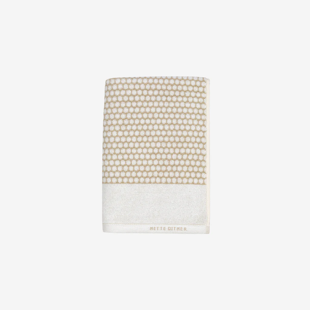 Mette Ditmer Grid Bath Towel Sand White