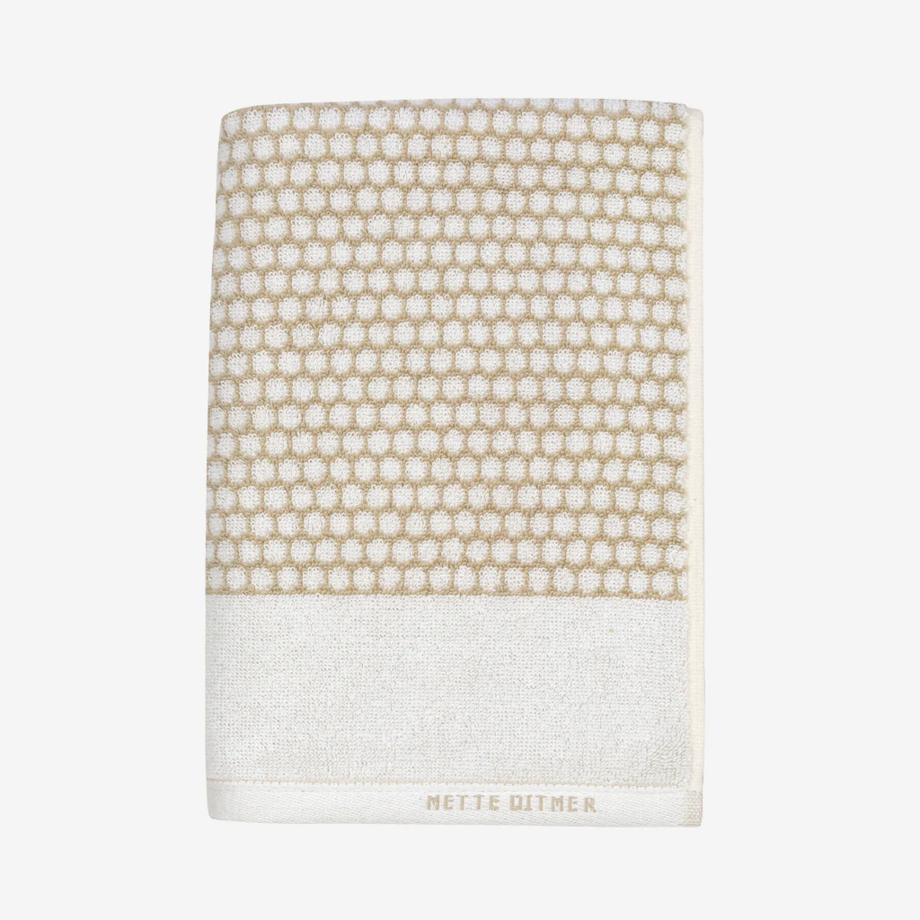 Mette Ditmer Grid Bath Towel Sand White - Image 4