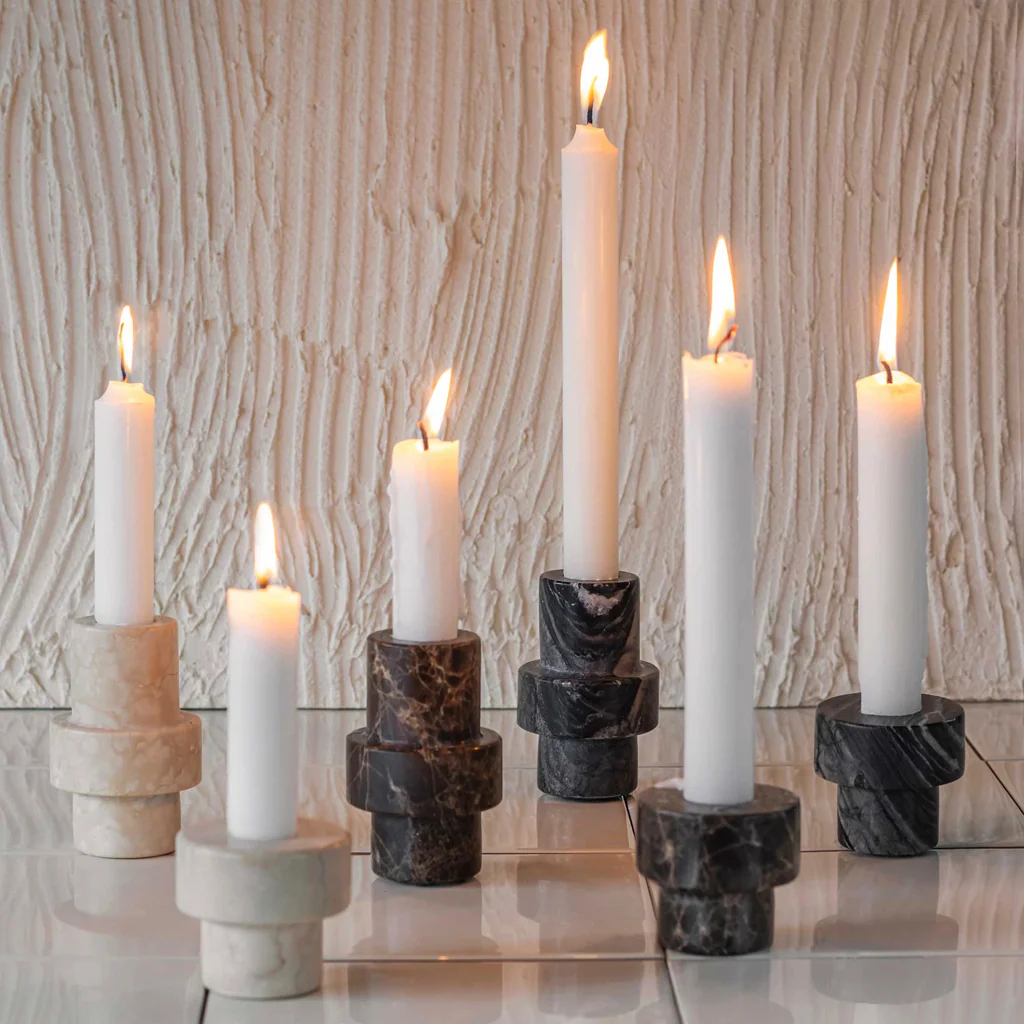 Mette Ditmer Marble Candleholder Black Large - Image 3