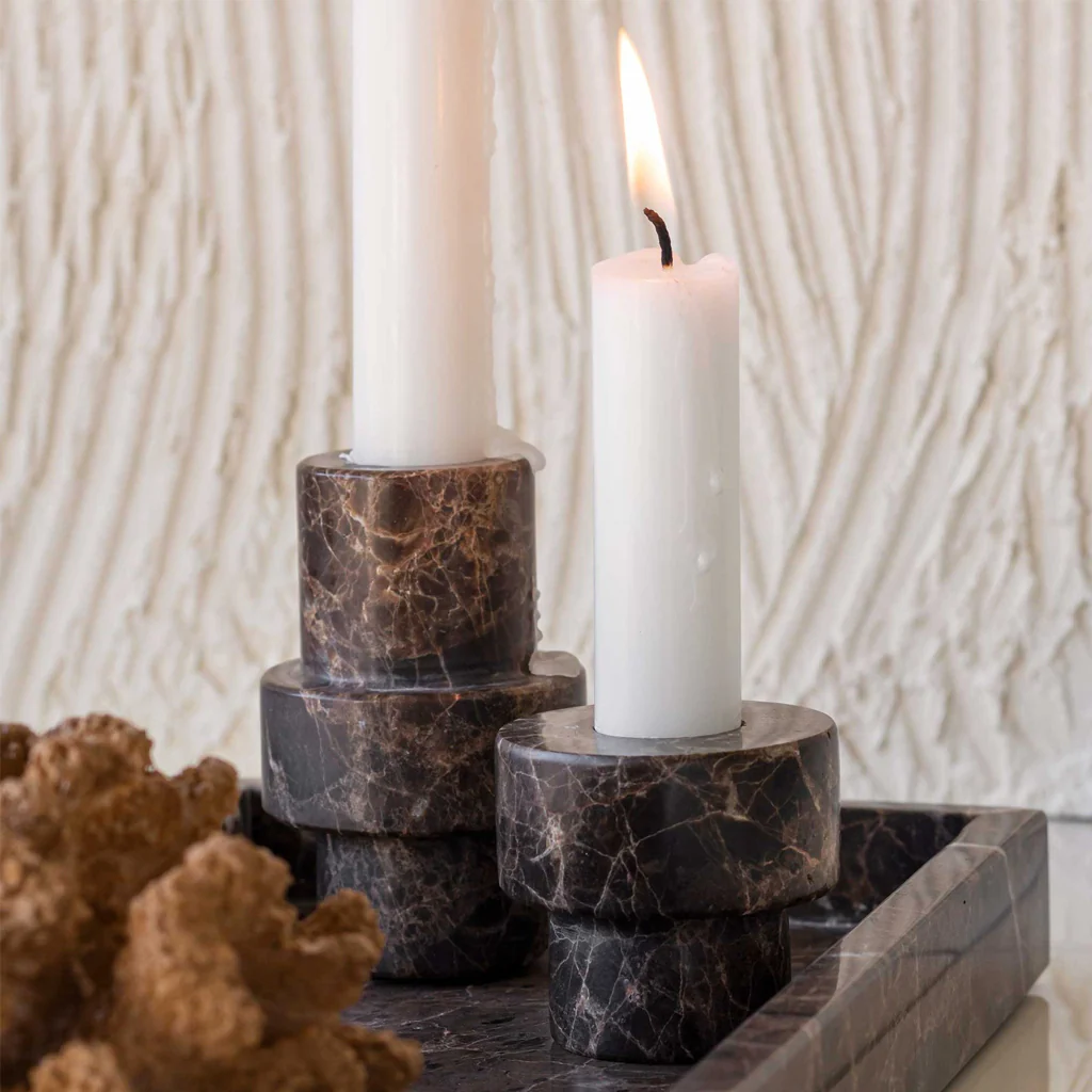 Mette Ditmer Marble Candleholder Brown Small - Image 3