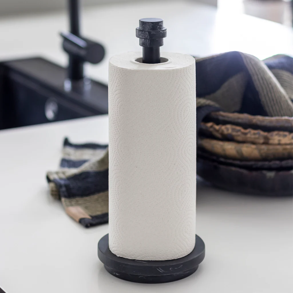 Mette Ditmer Marble Paper Towel Holder Black Grey - Image 2