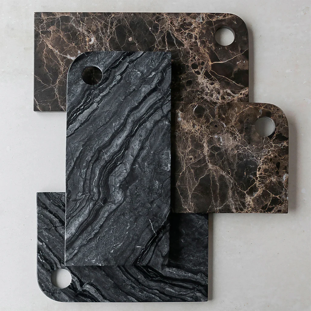 Mette Ditmer Marble Serving Board Large Black Grey - Image 3