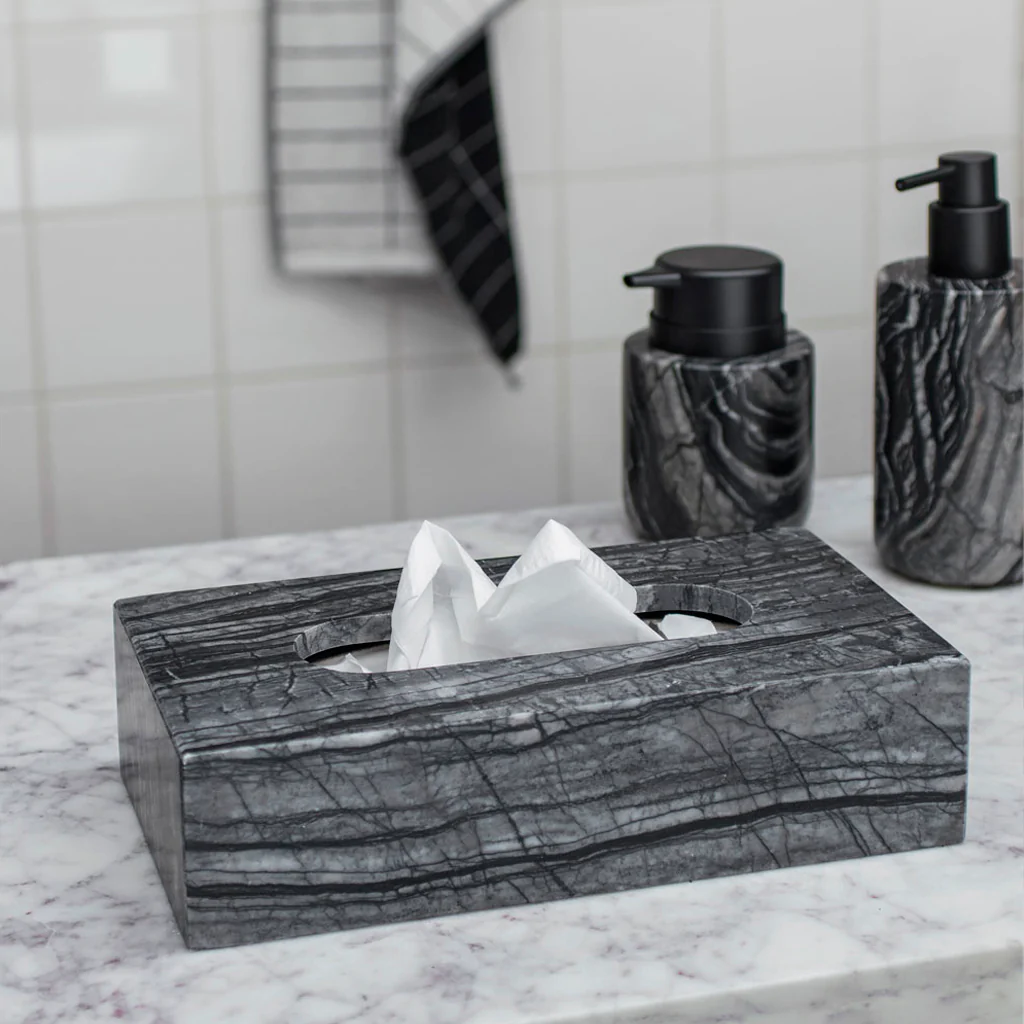 Mette Ditmer Marble Tissue Cover Black Grey - Image 2