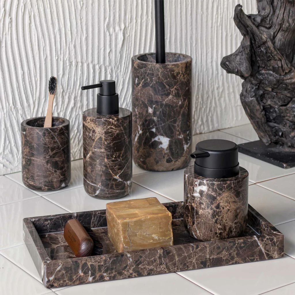 Mette Ditmer Marble Toilet Brush Brown - Image 3