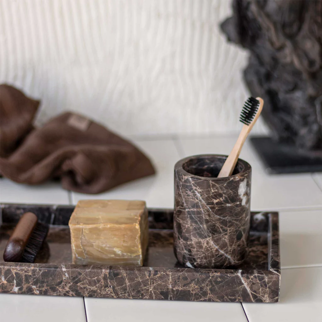 Mette Ditmer Marble Toothbrush Holder Brown - Image 2