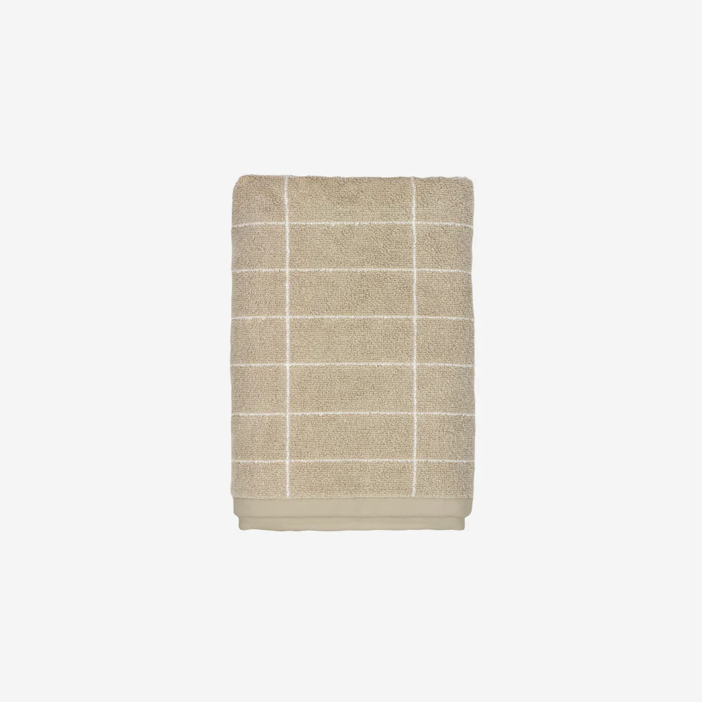 Mette Ditmer Tile Stone Bath Towel Sand Off White
