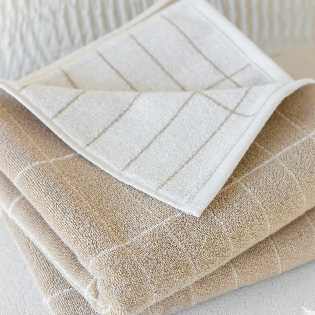Mette Ditmer Tile Stone Bath Towel Sand Off White - Image 2