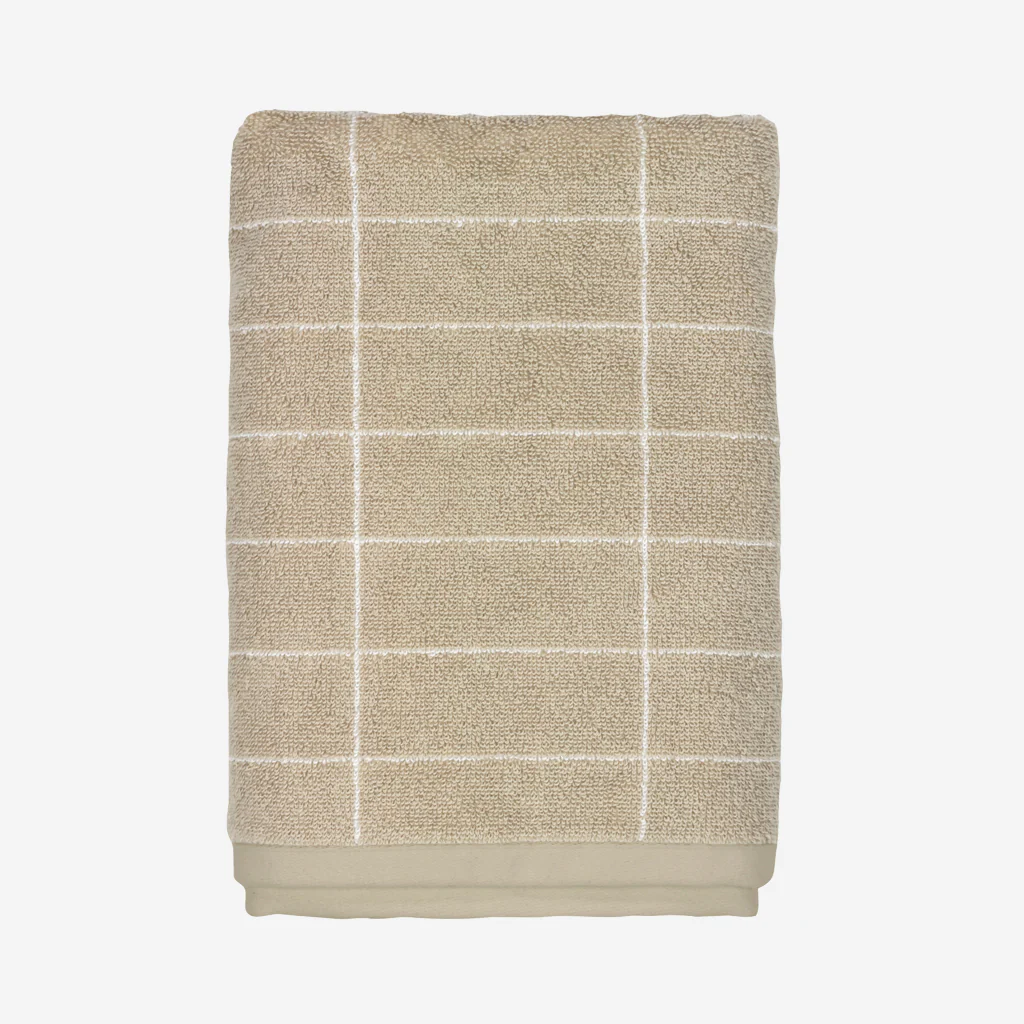 Mette Ditmer Tile Stone Bath Towel Sand Off White - Image 4