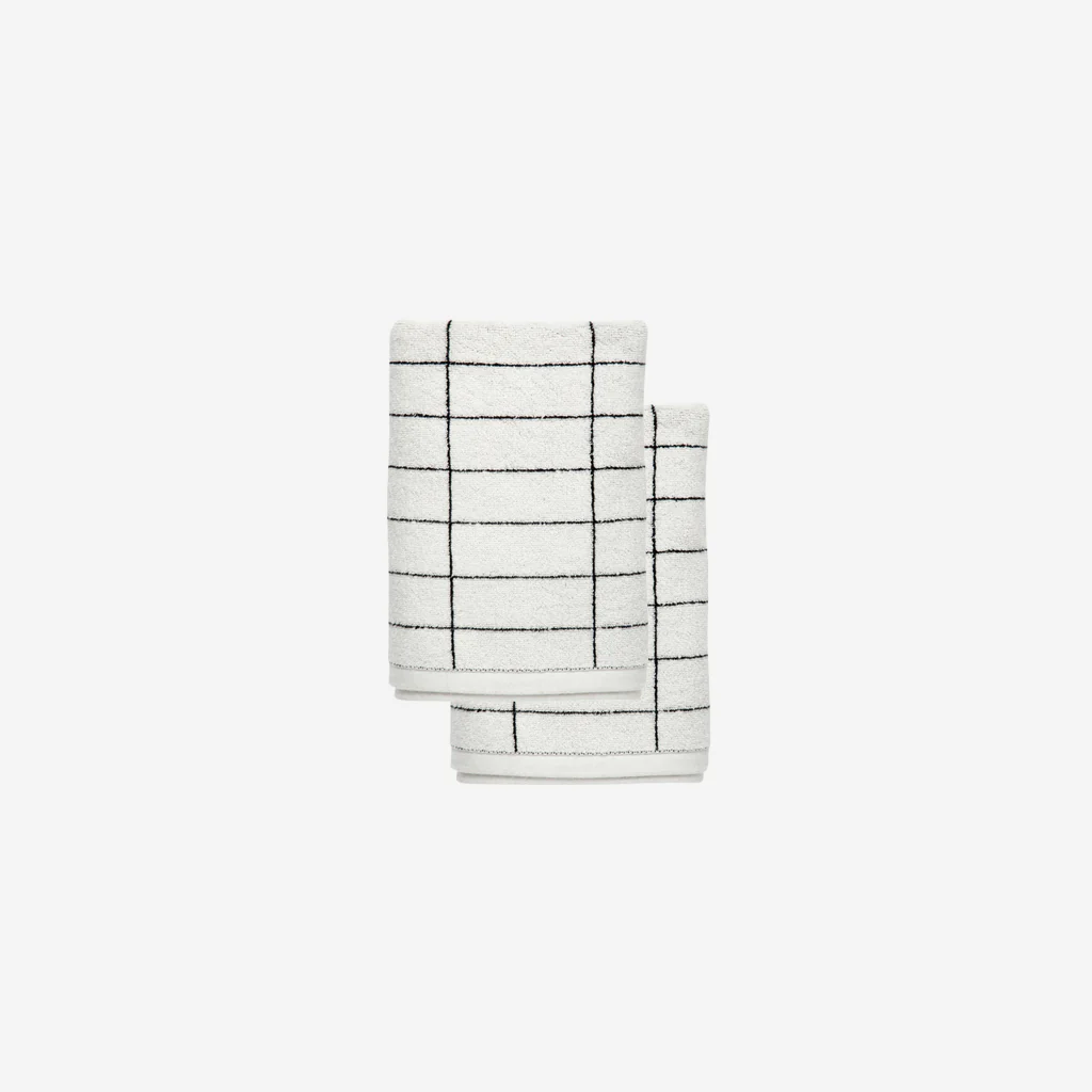 Mette Ditmer Tile Stone Hand Towel Black White