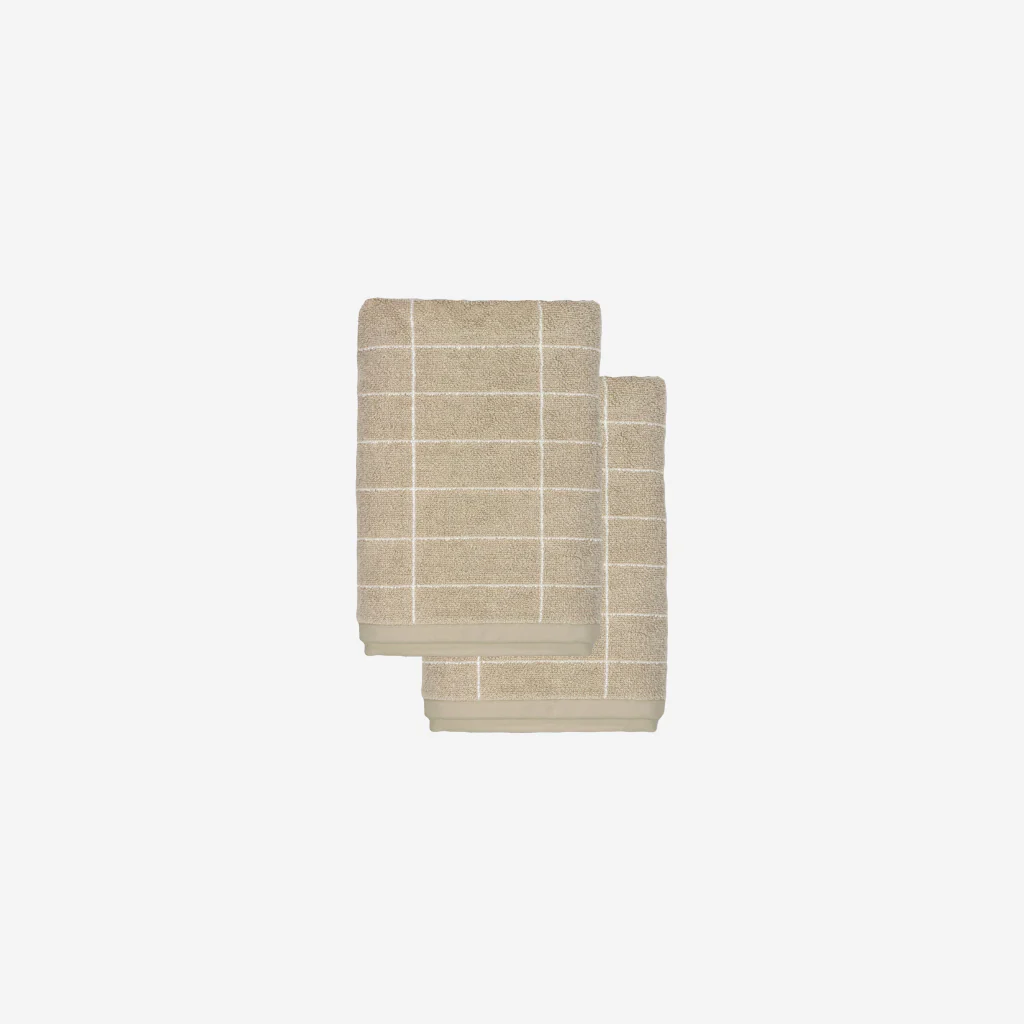 Mette Ditmer Tile Stone Hand Towel Sand White