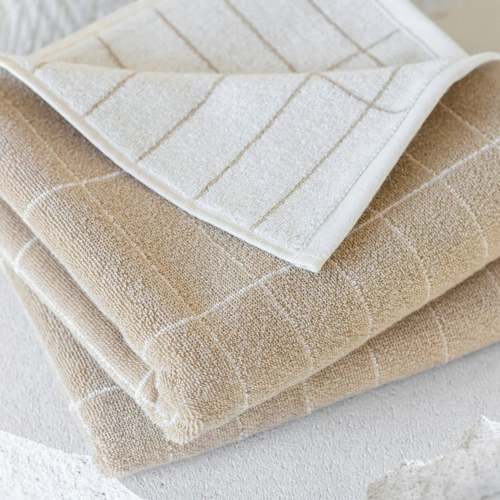 Mette Ditmer Tile Stone Hand Towel Sand White - Image 3