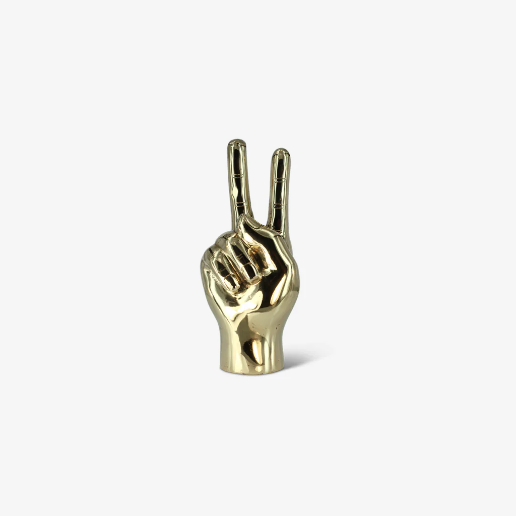 Mr Pinchy Brass Hand Peace Man