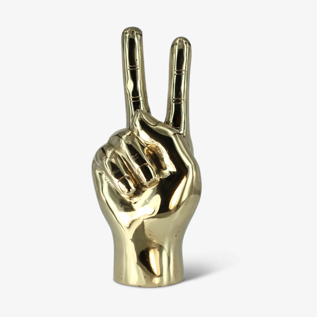 Mr Pinchy Brass Hand Peace Man - Image 2