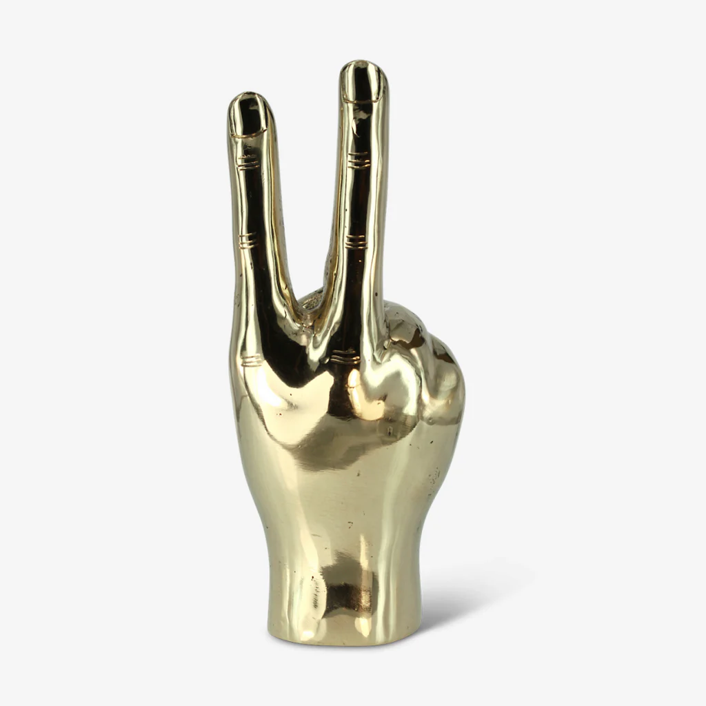 Mr Pinchy Brass Hand Peace Man - Image 3