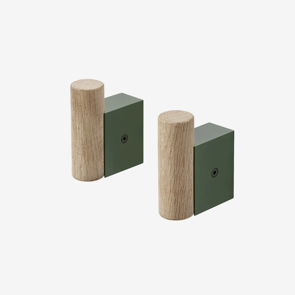 Muuto Attach Coat Hook Oak Dark Green - Image 3