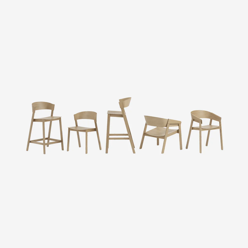 Muuto Cover Counter Stool Black Leather Black - Image 4