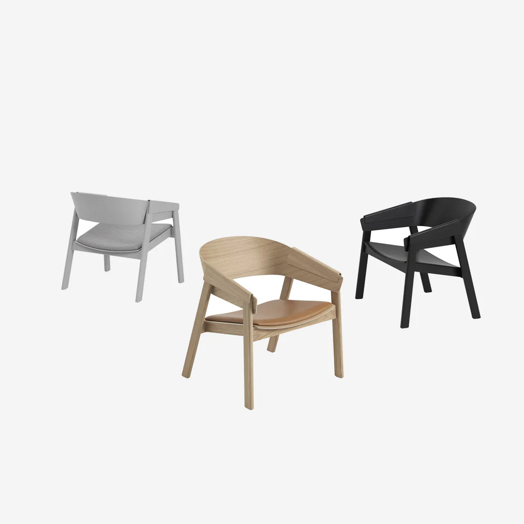 Muuto Cover Lounge Chair Black Leather Black - Image 4