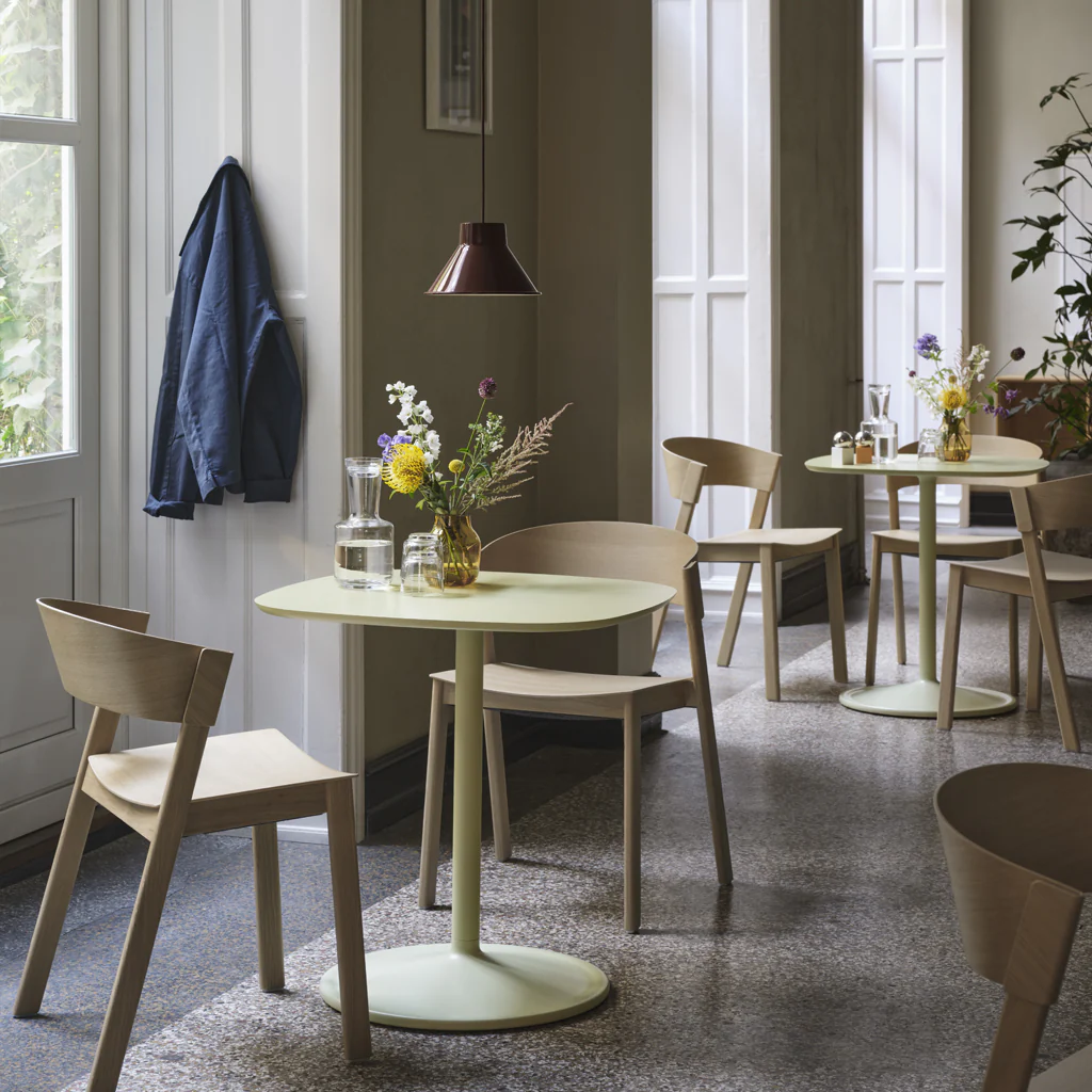 Muuto Cover Side Chair Dark Beige Leather Stone - Image 4