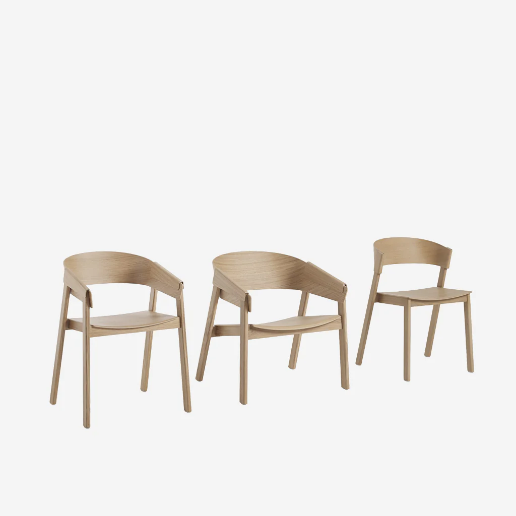 Muuto Cover Side Chair Oak Steelcut Trio - Image 7