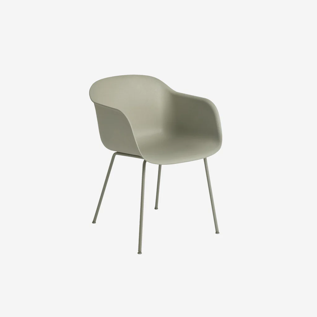 Muuto Fiber Armchair Tube Base Dusty Green
