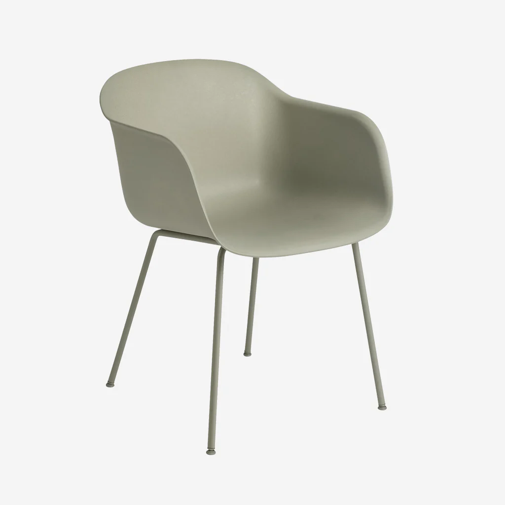 Muuto Fiber Armchair Tube Base Dusty Green - Image 2
