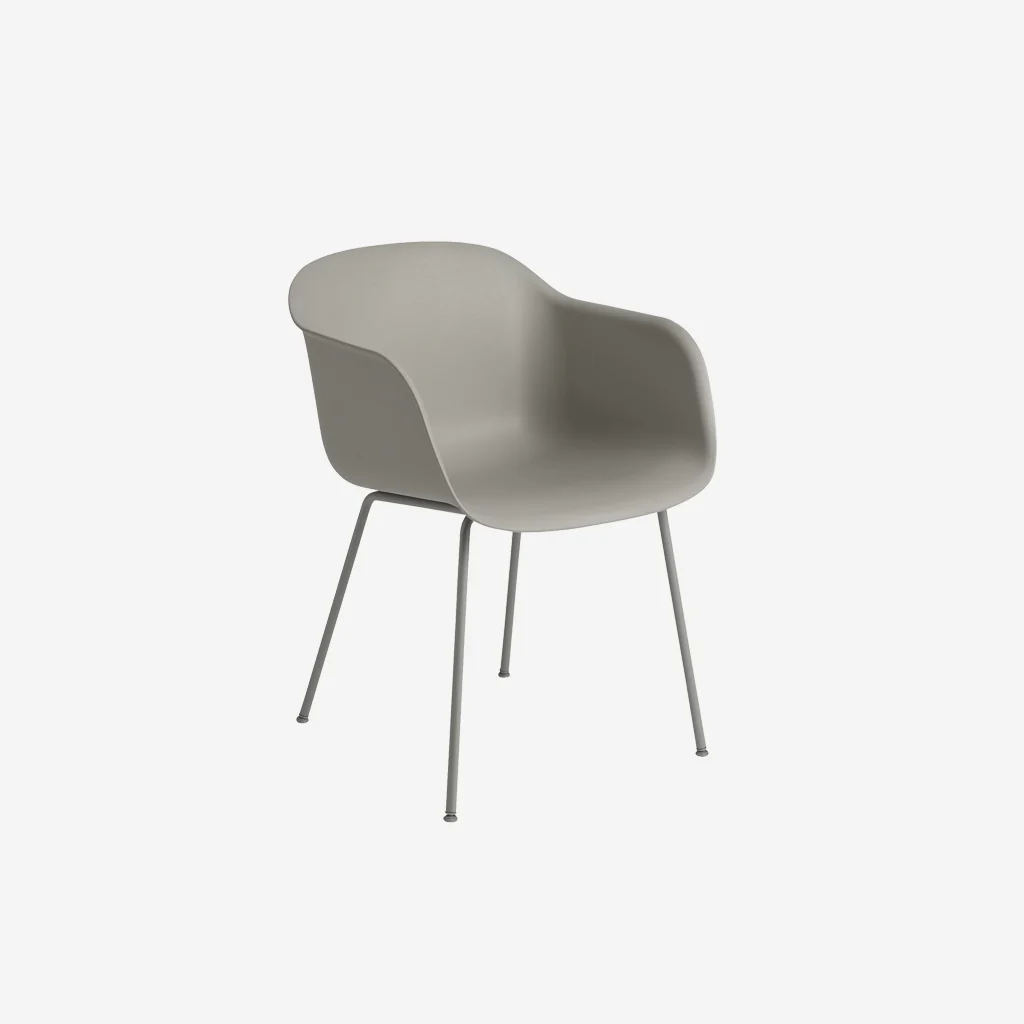 Muuto Fiber Armchair Tube Base Grey