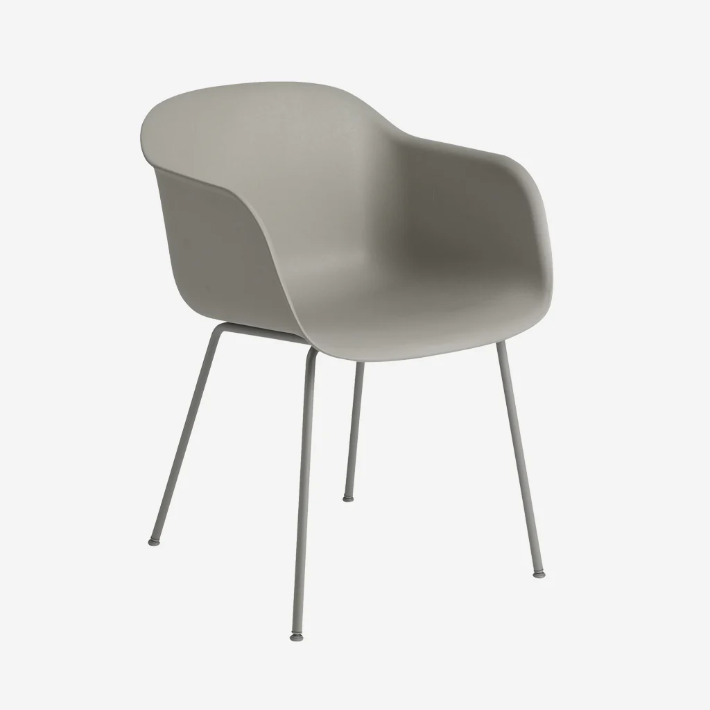 Muuto Fiber Armchair Tube Base Grey - Image 3