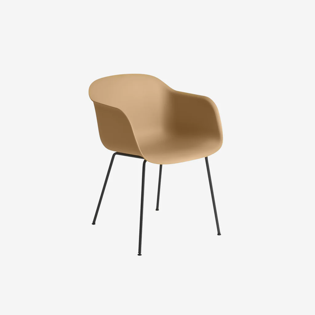 Muuto Fiber Armchair Tube Base Ochre/Black