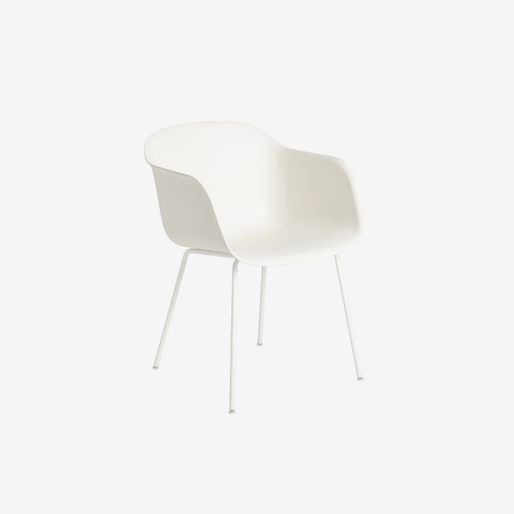 Muuto Fiber Armchair Tube Base White