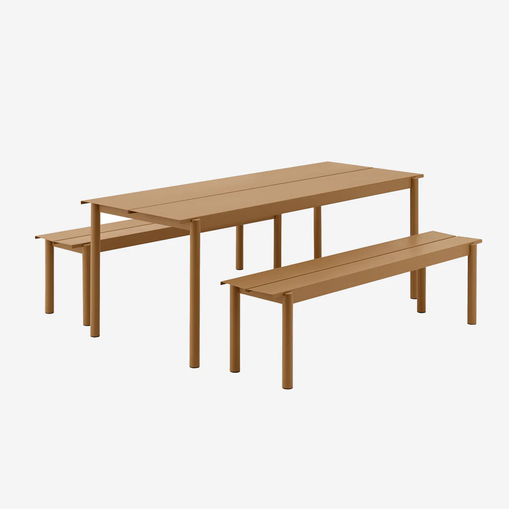 Muuto Linear Steel Bench Long Burnt Orange - Image 4