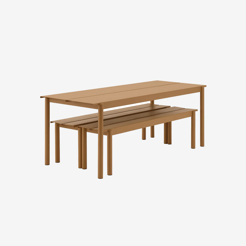 Muuto Linear Steel Bench Long Burnt Orange - Image 5