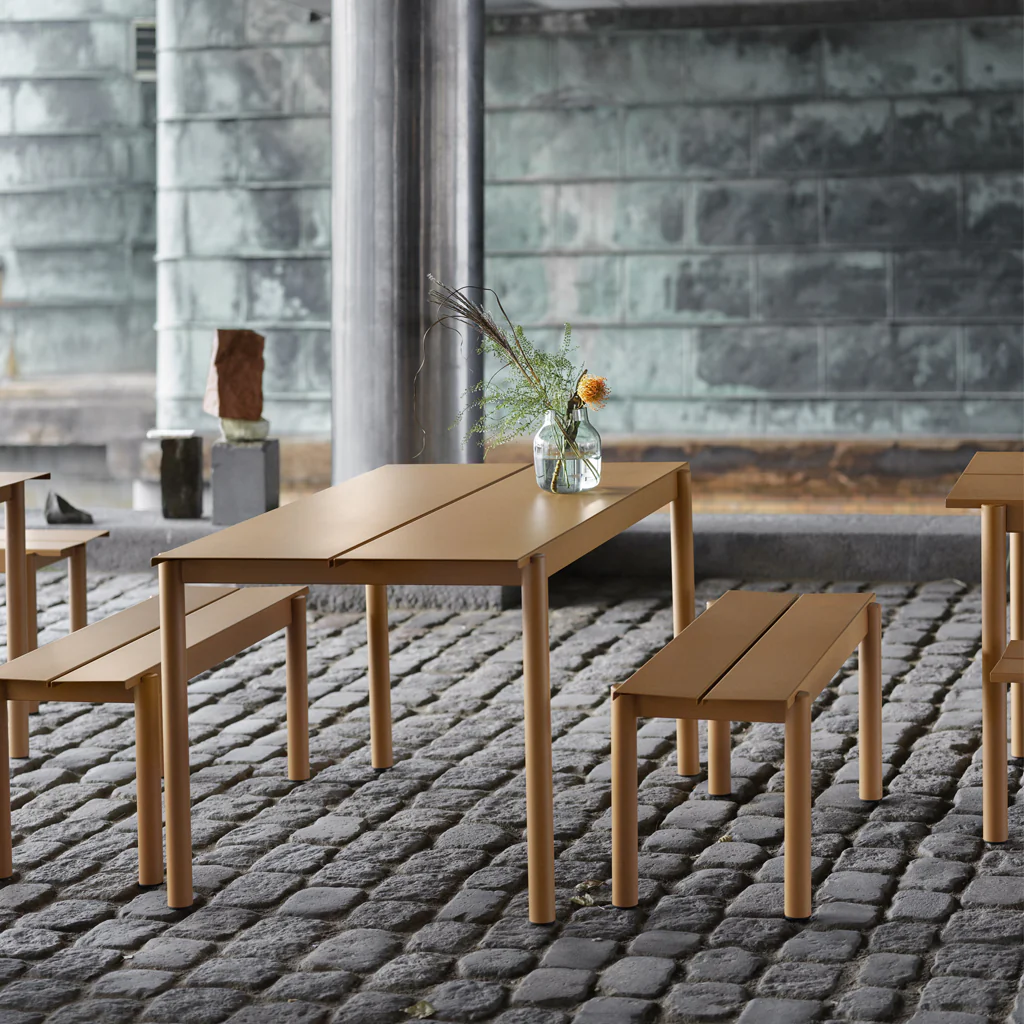 Muuto Linear Steel Table 140cm Burnt Orange - Image 2