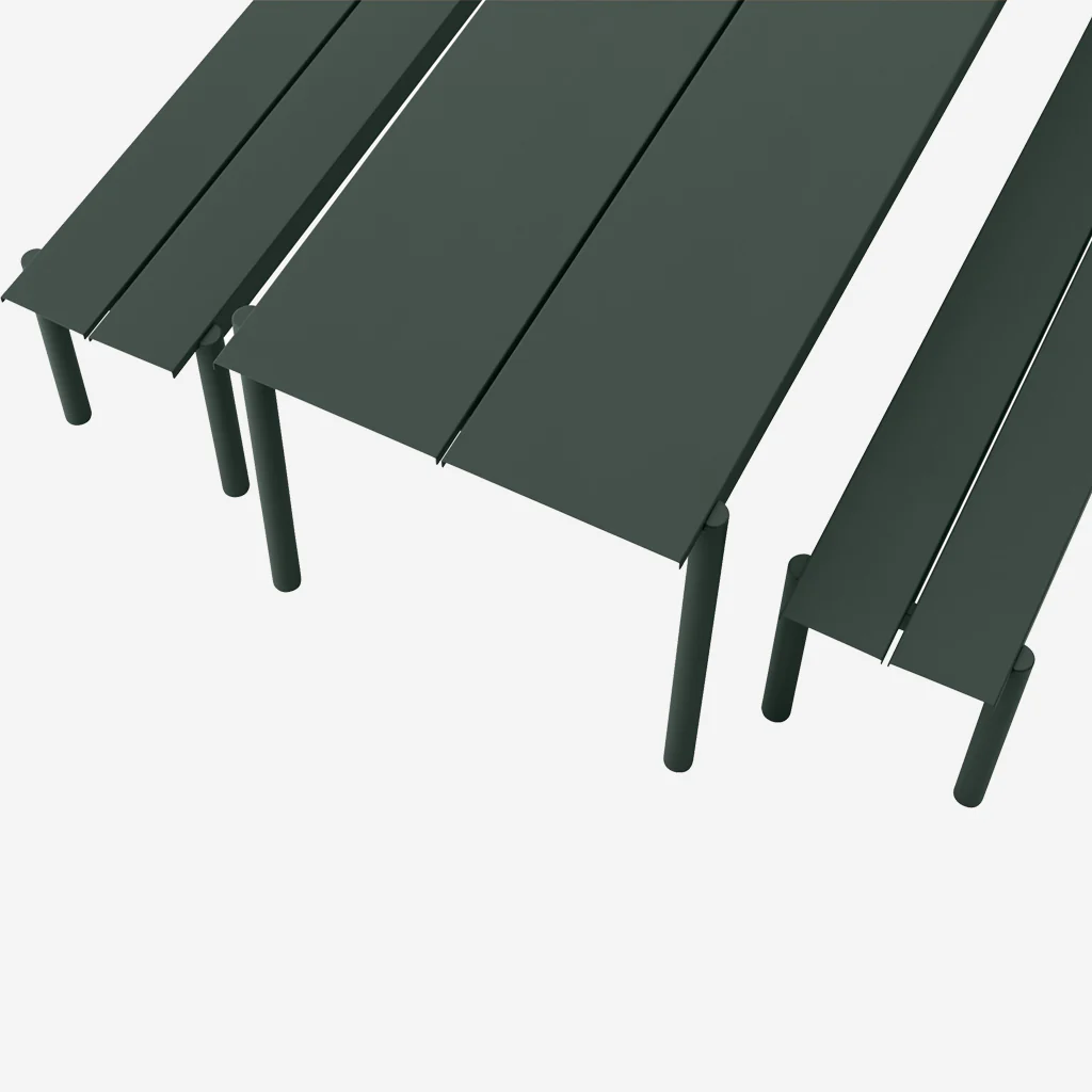 Muuto Linear Steel Table 200cm Dark Green - Image 5