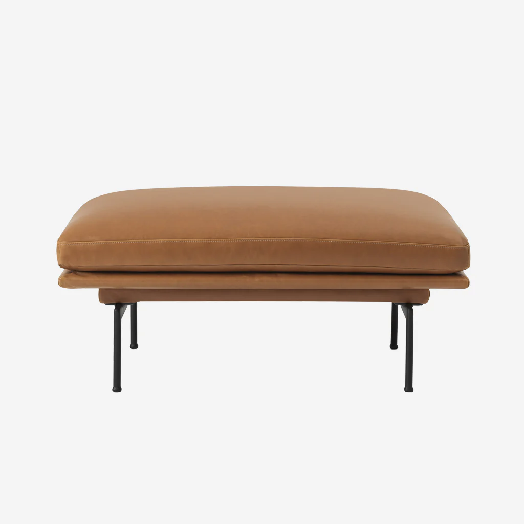 Muuto Outline Pouf Leather Cognac - Image 2