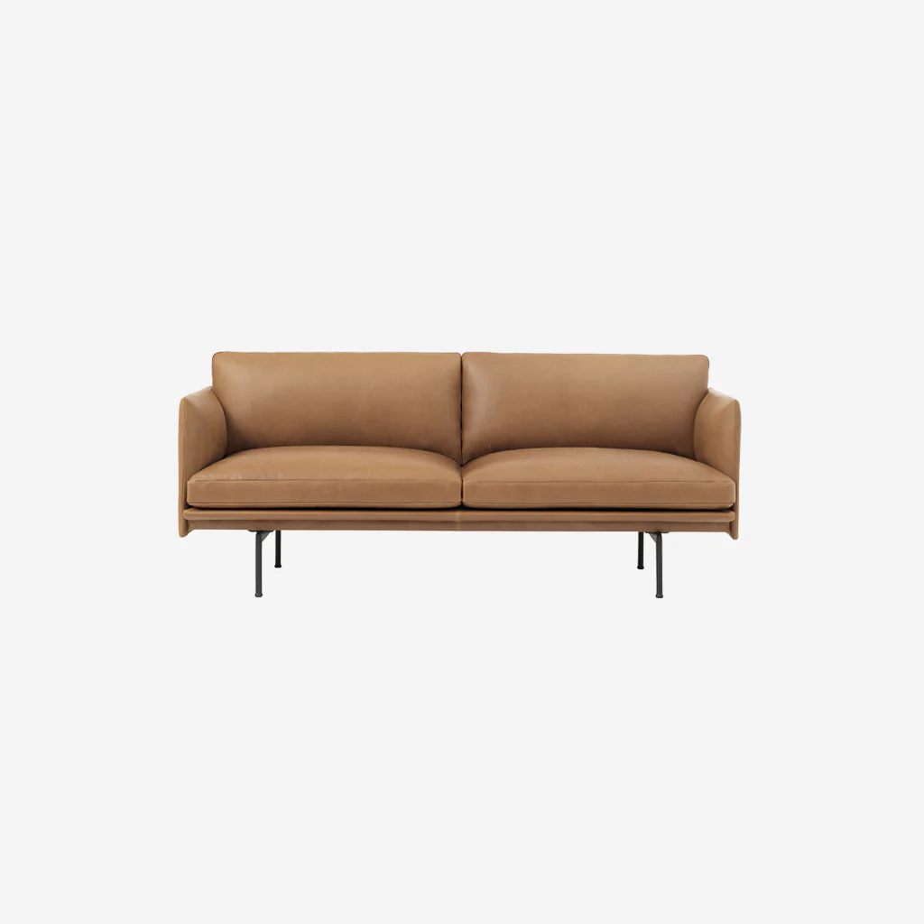 Muuto Outline Sofa 2 Seater Leather Cognac