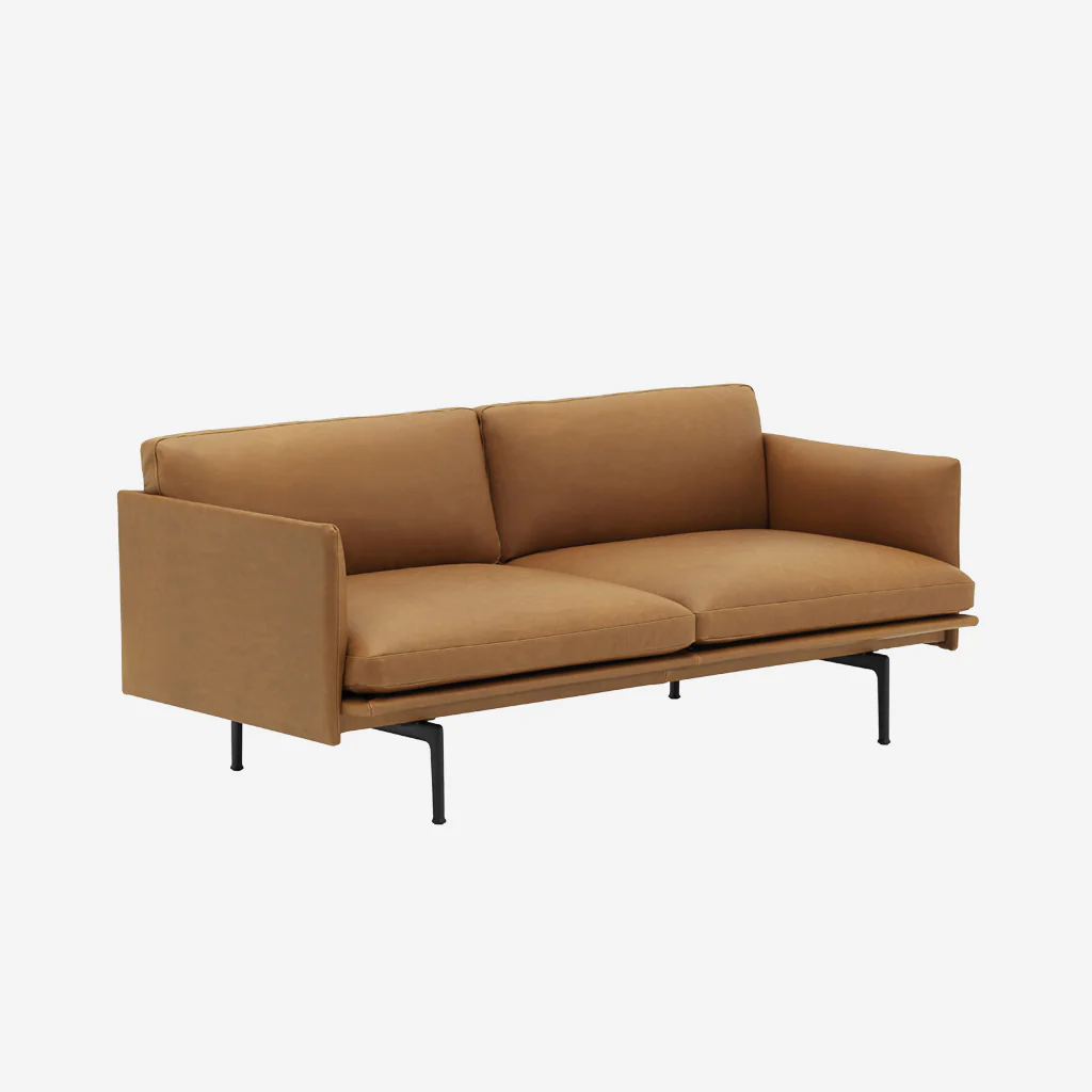 Muuto Outline Sofa 2 Seater Leather Cognac - Image 3