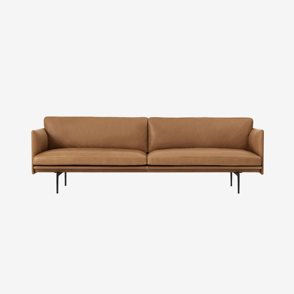 Muuto Outline Sofa 3 Seater Leather Cognac - Image 4