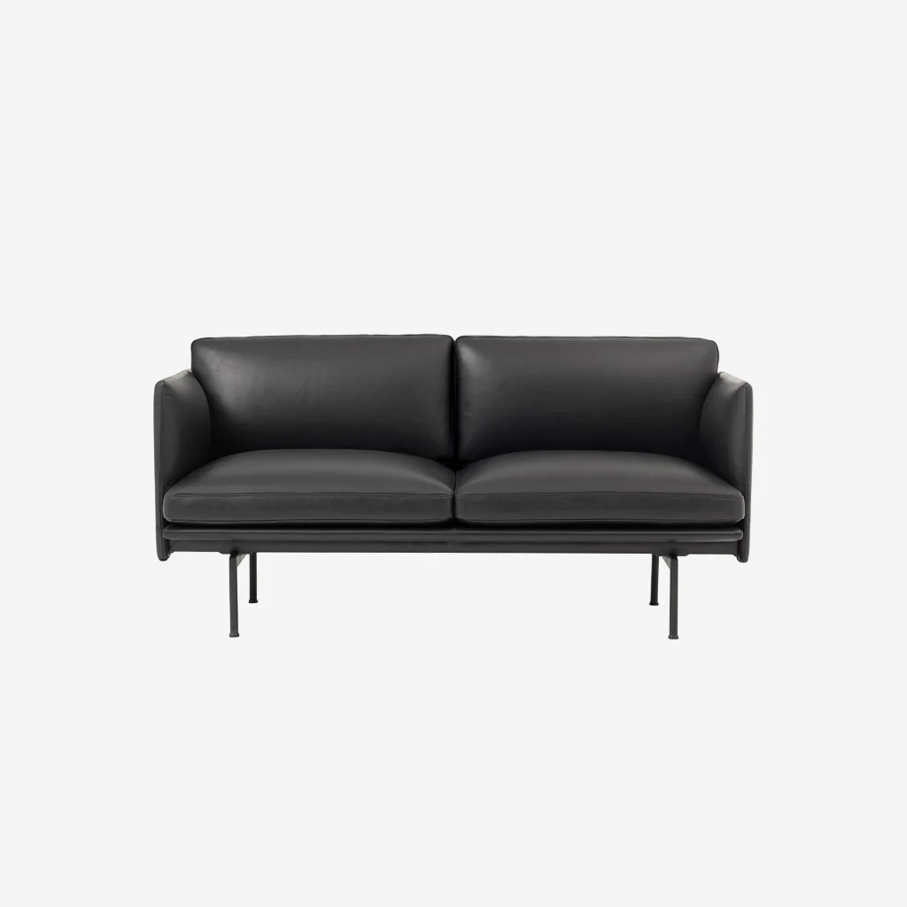 Muuto Outline Studio Sofa 140cm Leather Black - Image 2