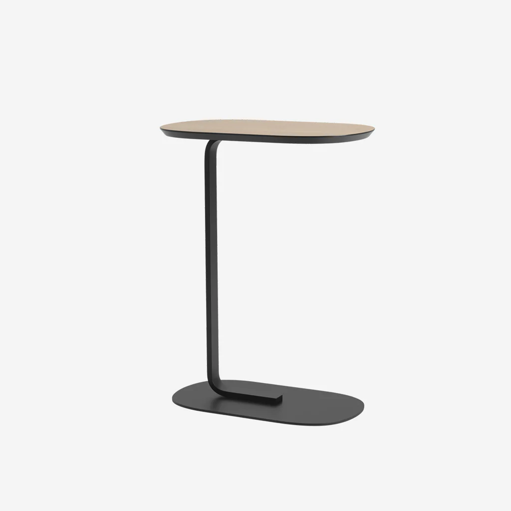 Muuto Relate Side Table Oak Laminate/Black H73.5cm