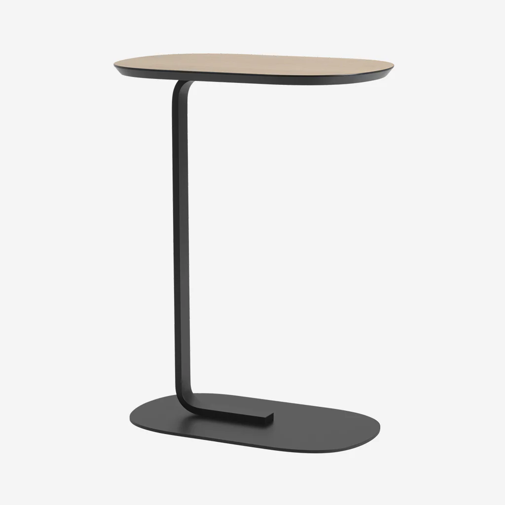 Muuto Relate Side Table Oak Laminate/Black H73.5cm - Image 8