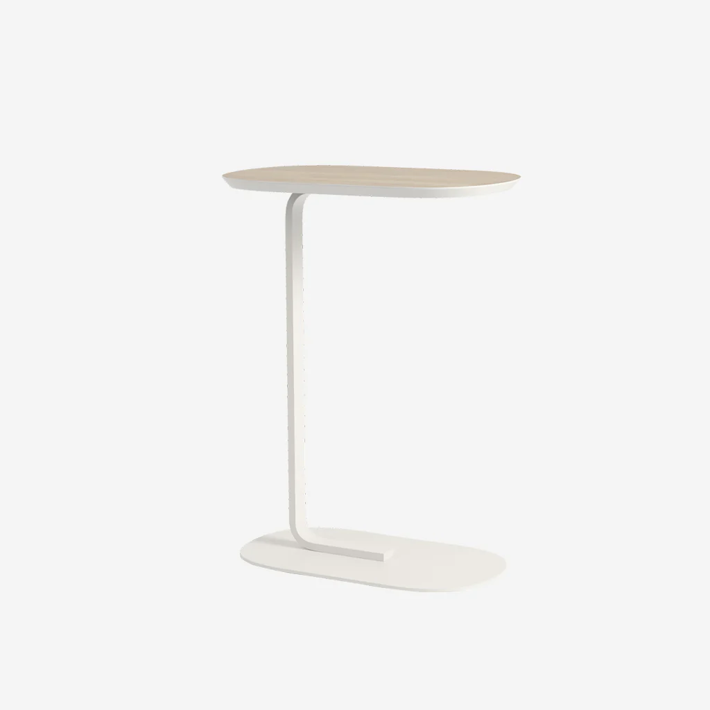Muuto Relate Side Table Oak Laminate/Off-White H73.5cm