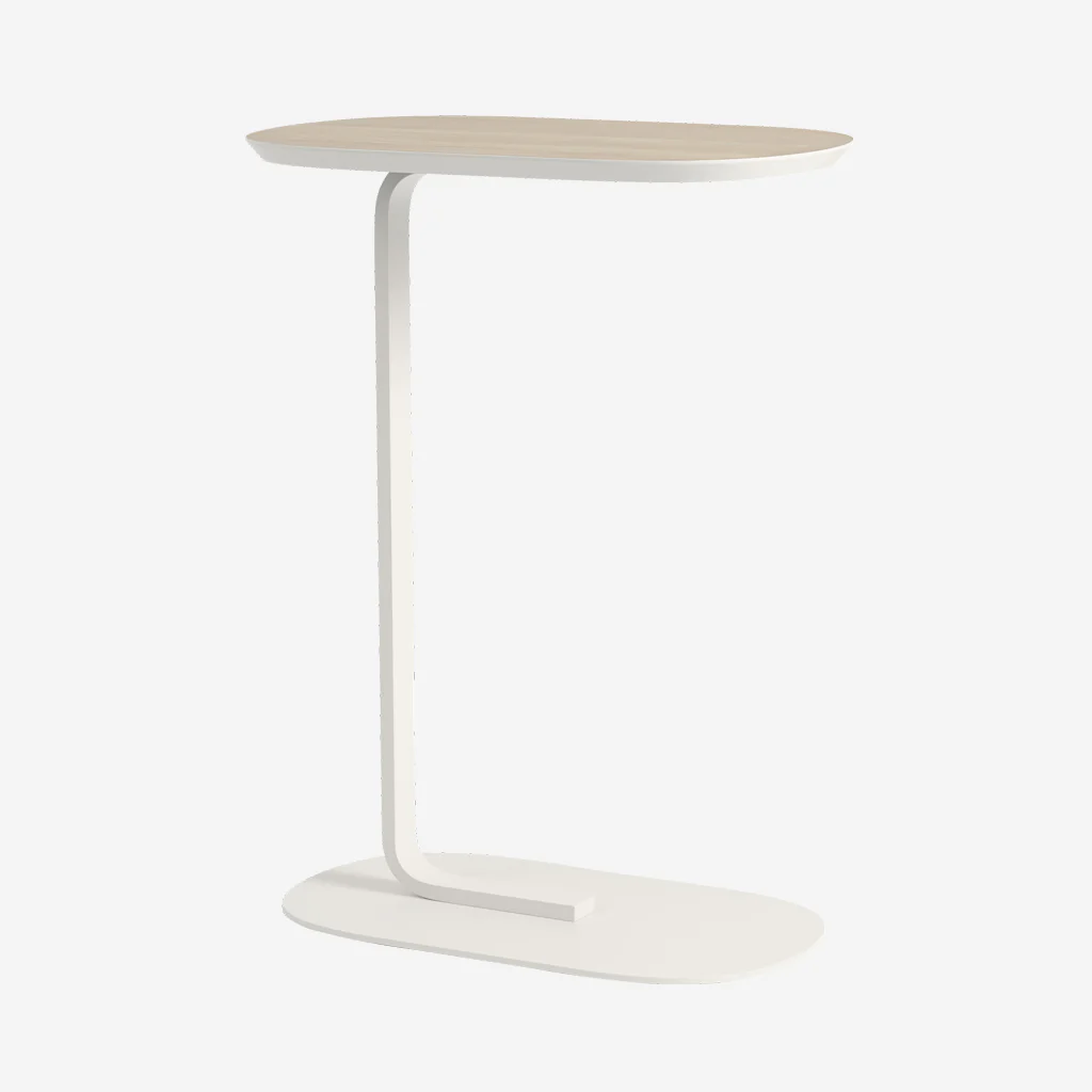 Muuto Relate Side Table Oak Laminate/Off-White H73.5cm - Image 2