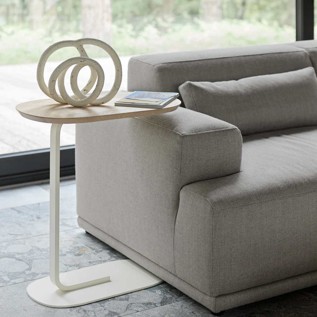 Muuto Relate Side Table Oak Laminate/Off-White H73.5cm - Image 3